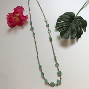 Ann Taylor turquoise \ teal and gold necklace
